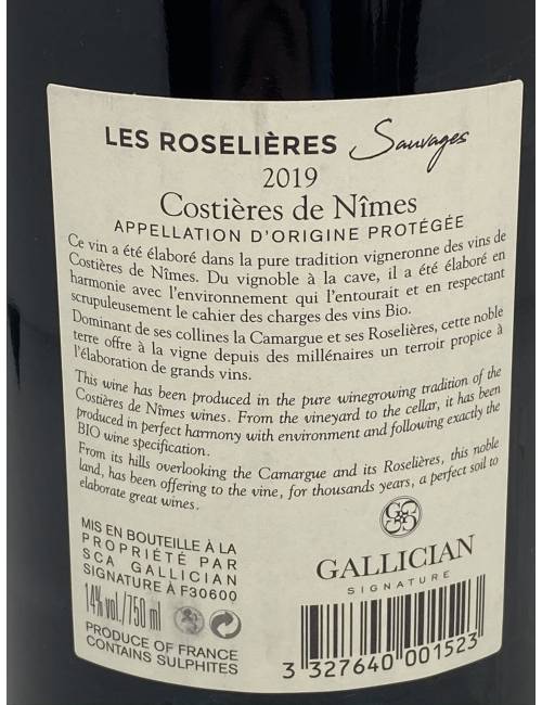 Les Roselières sauvages rouge 75cl - Gallician | Mas des agriculteurs