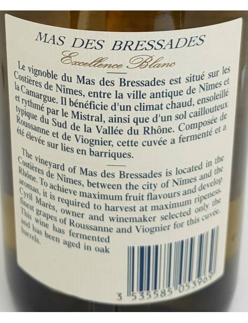 Excellence blanc 75cl - Mas des Bressades | Mas des agriculteurs