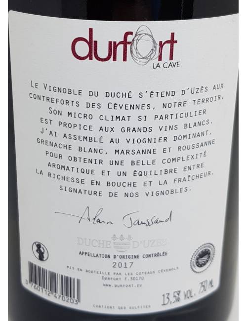 Le Duché Blanc 75 cl - Cave de Durfort | Mas des agriculteurs