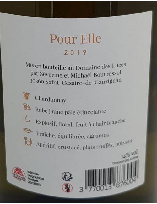 Pour elle 75 cl - Domaine des Luces | Mas des agriculteurs