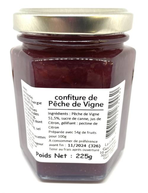 Confiture Pêche de vigne 225g | Mas des agriculteurs