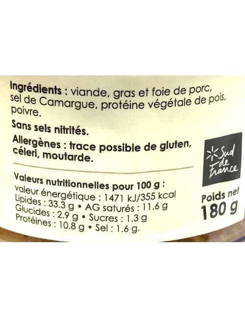 Pâté fin 180g | Mas des agriculteurs