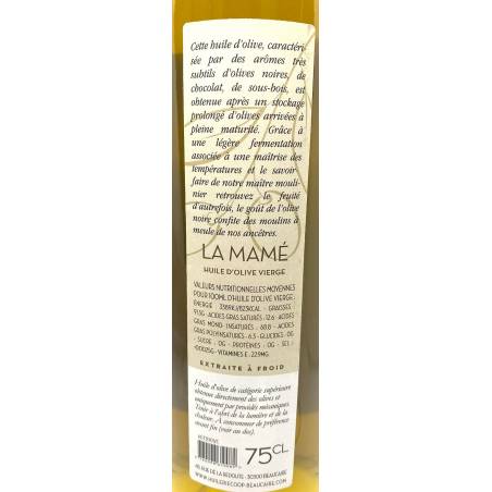 Huile d'olives vierge de France - La mamé - Fruité d'autrefois 75cl | Mas des agriculteurs