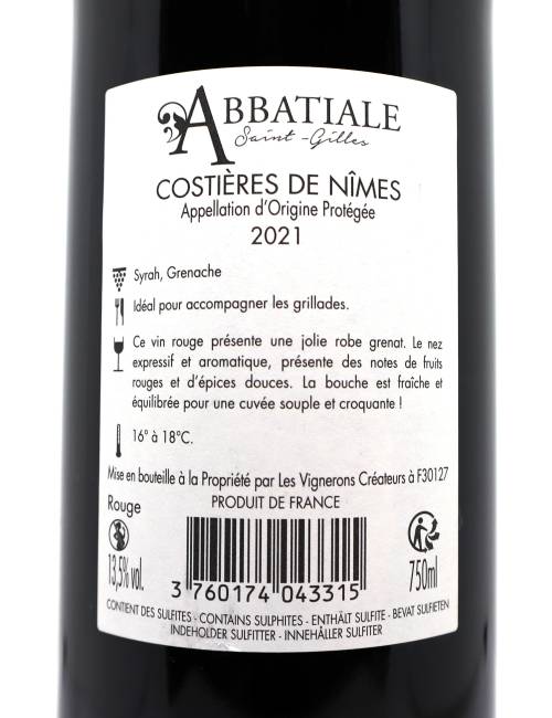 Abbatiale rouge 75cl - Vignerons Créateurs | Mas des agriculteurs