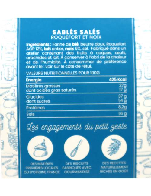 Sablés roquefort et noix 100g | Mas des agriculteurs