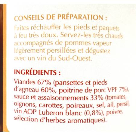 Pieds & Paquets 380g| Mas des agriculteurs