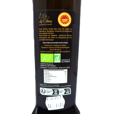 Huile d'olive AOP Nîmes bio 50cl | Mas des agriculteurs