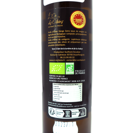 Huile d'olive AOP Nîmes bio 25cl | Mas des agriculteurs