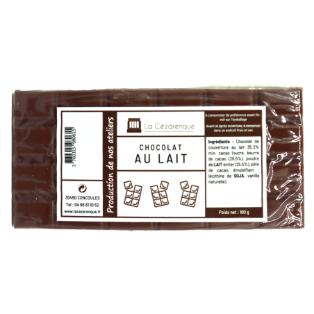 Tablette chocolat lait 100g